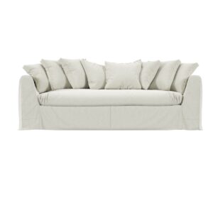 Moonlit White Bouclé 3‑Seater Sofa
