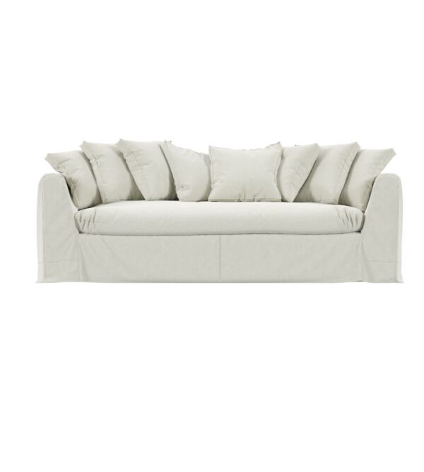 Moonlit White Bouclé 3‑Seater Sofa